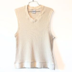 Zara Waffle Knit Pullover Vest Cream Size M